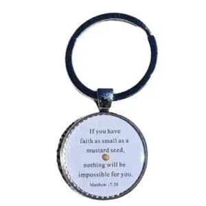 Inspirational Keychain with Faith Quote